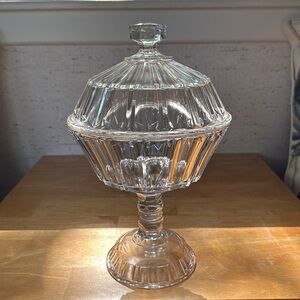 Antique EAPG Doyle & Co #400 Banded Prism Bar Covered Compote Candy Dish c.1883